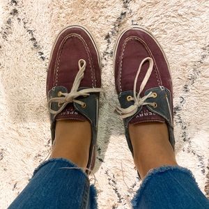 Vintage Sperry Navy & red topsiders